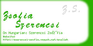 zsofia szerencsi business card